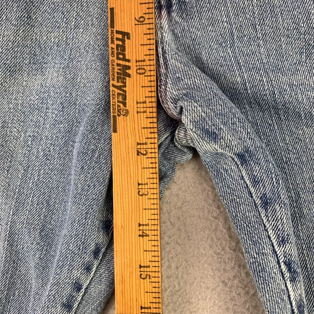 Thrashed Wrangler Jeans Mens 35x30 Blue Straight Leg‎ Distressed Denim Workwear